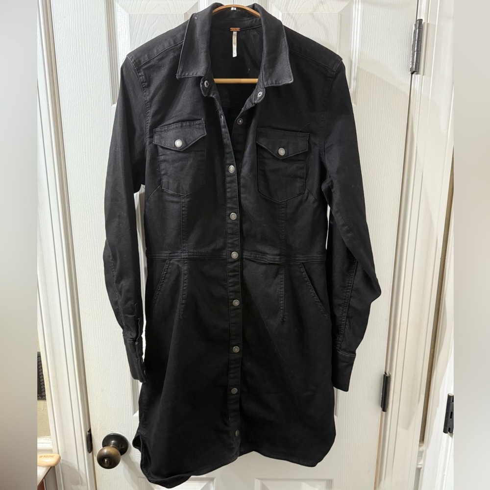 Free People Black Long Sleeve Western-style Dress - Picture 2 of 5